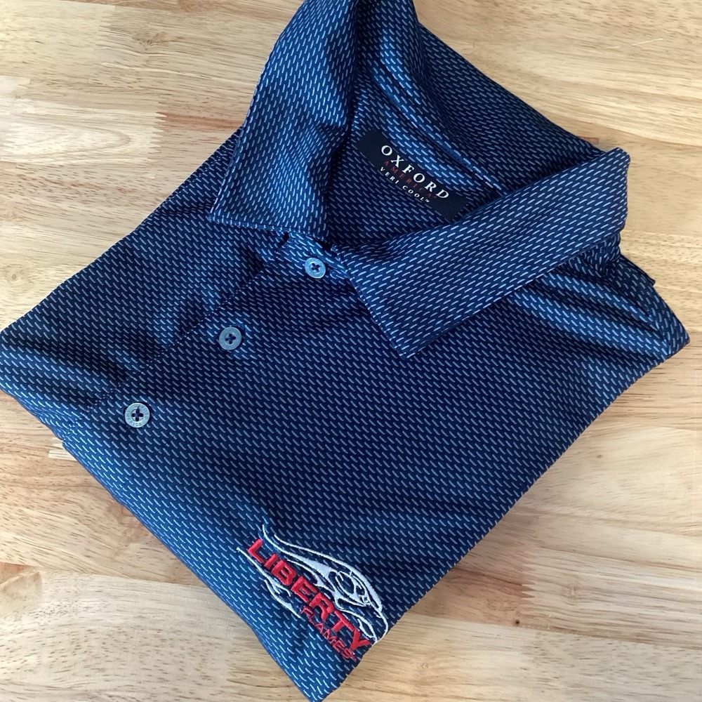 Men's Oxford America Liberty University Flames Short Sleeved Perfor‎ Polo XL
